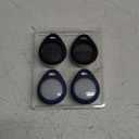 UNBREAKcable AirTag Holder for Apple - 4 Pack Air Tag Case [Fit Tightly Design] [Easy to Install] [Hold Securely] Waterproof TPU Protective Cover with Metal Keychain for Kids,Pet,Luggage,Backpack,Keys (Black & Blue)