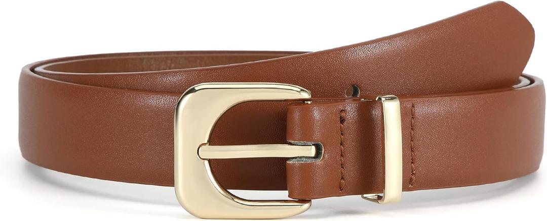 Earnda Belts for Women Faux Leather Waist Belt with Gold/Silver Buckle Casual Jeans Pants Dresses (Small: 26"-28" (Pant 4-6))
