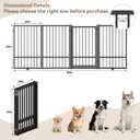 SNUOWU Full Metal Freestanding Dog Gate with Door, 32''Height Foldable Pet Dog Fence for Indoor & Outdoor, 4 Panels Extra Wide Free Standing TallDog Gates for Doorways,House,Stairs,Porch,Deck,Yard