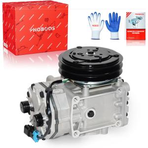 PHOBOOS A/C Compressor with Clutch Compatible with Freightliner, Peterbilt, kenworth, 1996-1999, Fast Cooling, Low Noise, Easy Installation, Ref. CO-0024GLC, ET210L, ET210L-25150, 2502459C91