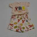 Madjtlqy Toddler Baby Boy Summer Clothes Short Sleeve T Shirt Top Casual Shorts Set Cute Infant Boys Shorts Set (6-12 Months, Beige Eat Crayfish)