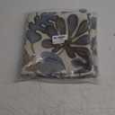 Mika Home Set of 2 Jacquard Tropical Leaf Pattern Throw Pillow Covers Decorative Pillowcase 22X22 Inches,Blue Cream