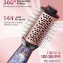 Travel Dual Voltage Hair Dryer Brush, Small Hot Air Brush for European Travel, Compact 2 Inch One Step Blowout and Volumizer Hair Blow Dryer with Oval Design, Rose Gold
