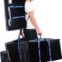 Clothing Storage Bags with Zipper - 4 Pack of Heavy Duty Moving Bags Extra Large - Dorm Storage Moving Tote Bag - Packing Bags for Moving Dorm Room Essentials, Pillows, Bedding & Blankets