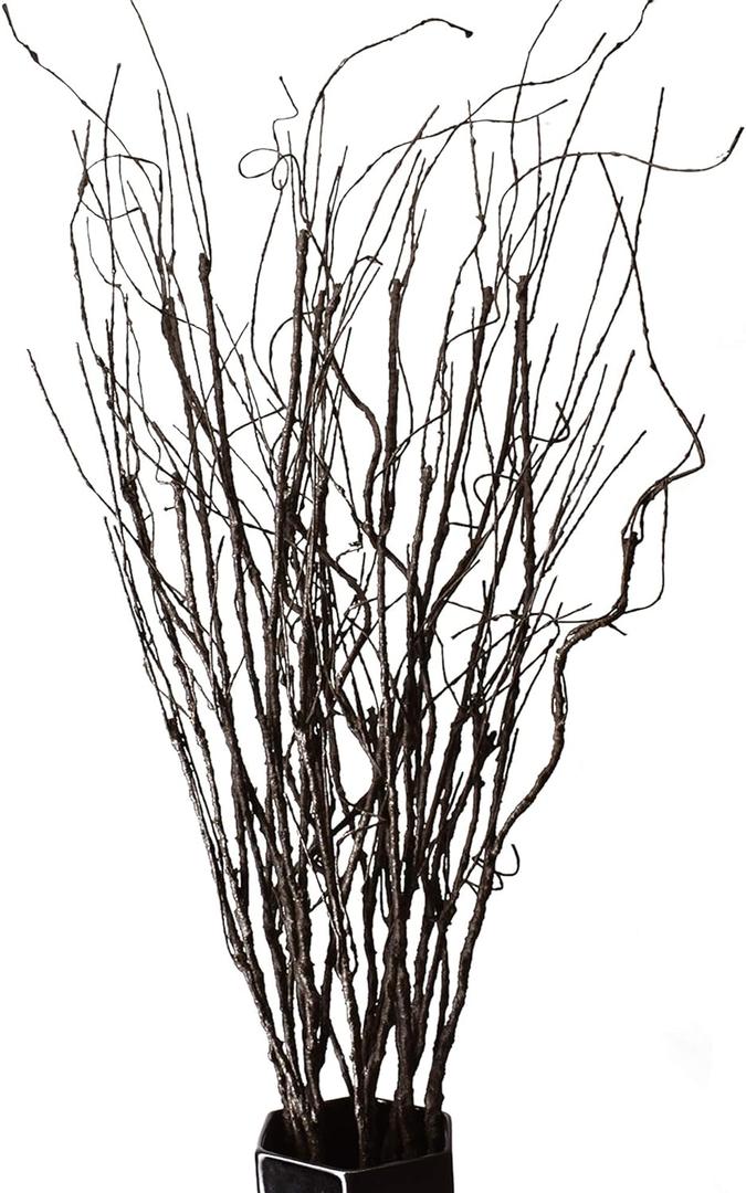 FeiLix 10PCS Lifelike Curly Willow Branches Decorative Dried Artificial Twigs, 30.7 Inches Fake Bendable Sticks Vintage Vines/Stems DIY Greenery Plants Craft Vases Home Garden Hotel Farmhouse Decor