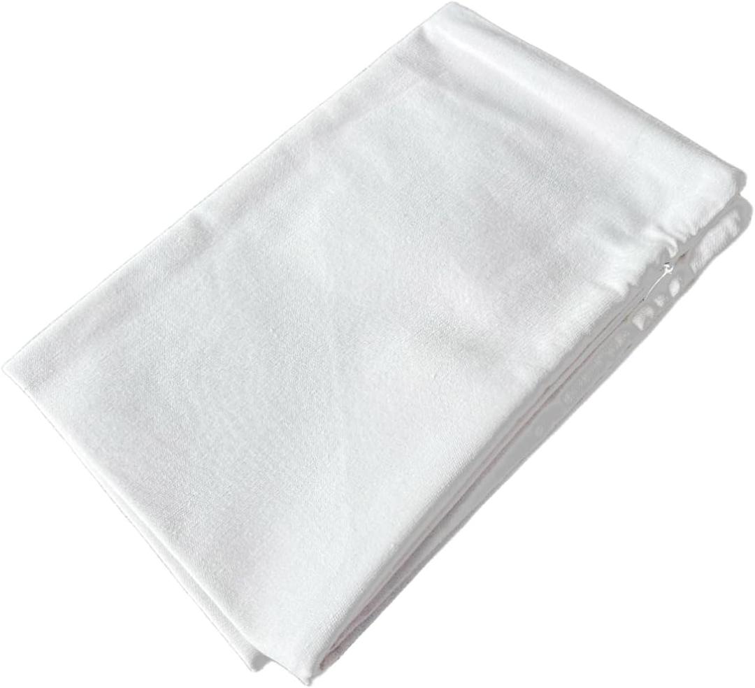 TAOSON Decorative 100% Cotton Canvas Square Solid Toss Pillowcase Cushion Cover Pillow Case with Hidden Zipper Closure Only Cover No Insert - White 12"x20"(30x50cm)