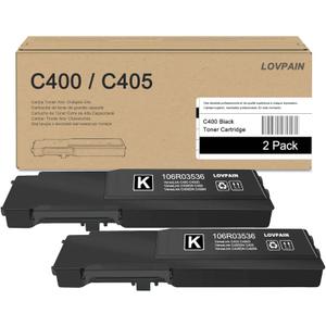 VersaLink C400/C405 Black Extra High Capacity Toner Cartridge 2 Pack (10,800 Page/Pack) - Lvan Compatible 106R03536 Toner Cartridge Replacement for Xerox VersaLink C400 C405 Printer