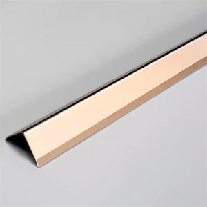 Stainless Steel Wall Corner Guards With Strong Adhesive, Black Gold Silver L Molding Shield Strips for Home Cabinet Baseboard Protection and Wallpaper Tears, 47.2" Long, Pack of 2