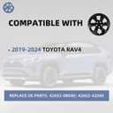 17 inch Gloss Black Wheel Covers for 2019-2025 Toyota RAV4 LE, Fits Factory Steel Wheels 42611-42520 42611-0R230, Direct OEM Replacement 42602-0R040, Snap-on Hubcaps 4 Pack