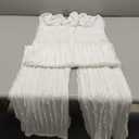 Doweha Sexy Summer Halter jumpsuits for women Dressy 2026 backless V Neck wide leg long pants jumpsuit Romper club outfit (Large, White)