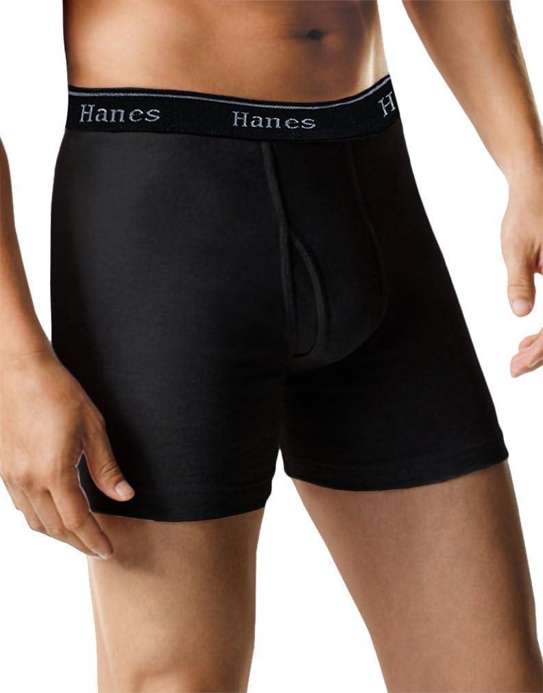 Hanes Ultimate 5 Packs for Men FreshIQ Boxer Briefs with ComfortFlex Waistband (XX-Large, Full-black)