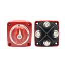 300A Battery Disconnect Switch, 12V-48V Waterproof Heavy Duty Master Power Cutoff Switch, Battery Kill Switch with Knob Control for Marine Boat RV Car Truck ATV UTV, Red