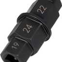 Motorcycles Hex Axle Tool steady Hex Bit Socket Set Black Spindle Socket Adapter Tool 17mm,19mm,22mm,24mm with Gloves, 6 in 1 (4 in 1)