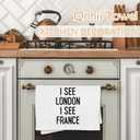 Funny Bathroom Hand Towels, Funny Bathroom Decor, I See London I See France Decorative Hand Towels for Bath Room Washroom, Humorous Gifts for Women Men, 16x24 Inch