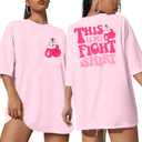 Breast Cancer Shirts Women This is My Fight Shirt Pink Ribbon Cancer Awareness T-Shirts Support Survival Short Sleeve Tops (XXL)