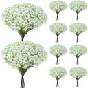 240 Pcs Baby Breath Artificial Flowers Bulk, Fake White Baby Breath Flowers for Wedding Bouquet Home Party Decor, 11.8 Inch (Green and White)
