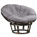 Papasan Cushion Cover - Quilted Shape, Soft Microfiber Fabric, Zippered Papasan Cushion Cover Only (Grey, 50 Inch x 50 Inch)