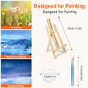Acrylic Paint Set with 8 PCS 11.8In Easel & 16 PCS 8X10In Canvas, Painting Canvas Panel with Easel, Art Canvas Painting Kit with Brushes & Paint Trays for Kids Teenagers Acrylic Oil Water Color Gift