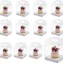 4 inch Cupcake Boxes Individual Big Cupcake Carrier (48, White), Large