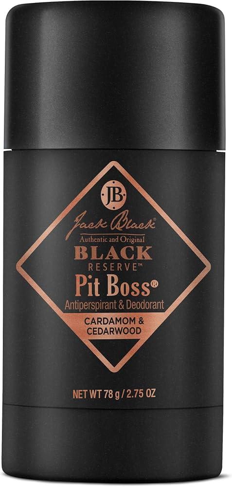 Jack Black Pit Boss Black Reserve Antiperspirant & Deodorant Men  2.75 oz  Cardamom & Cedarwood  Mens Deodorant for Sensitive Skin