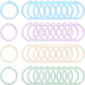 Savita 60 Pcs Plastic Binder Rings, Multicolor Loose Leaf Book Rings Keychain Rings Bulk Ring Clips for Index Cards Notebook Scrapbooking Crafts DIY (20mm in Diameter)
