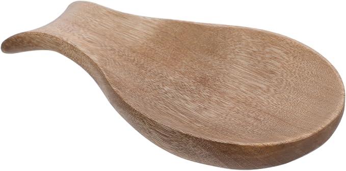 Garneck Cute Wooden Spoon Rest Cooking Spoon Holder Ladle Holder Kitchen Decor for Counter Organizing Gadget