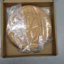 WEEMYY Hand Woven Rattan Serving Basket 8.7 inch - Round Platter for Fruit, Snacks, Appetizers, Bread, Breakfast, BBQs, Parties - Decorative Tray for Living Room, Kitchen, Dining Decor (Small)