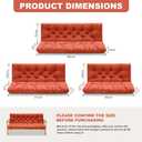 Porch Swing Cushions,Outdoor Cushions 3 Seater Replacement with Backrest, Waterproof Thickened Bench Cushion with Ties for Porch, Patio,Outdoor, Backyard and Garden (Orange 60 * 40 in)
