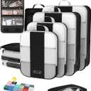 8 Set Compression Packing Cubes for Travel Essentials,Compressible Expandable Packing Cubes for Suitcase,OlarHike Luggage Organizer Bags for Travel,Handy Helper for Organizing Clothes(Black)