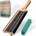 BeaverCraft LS5P1 Wood Carving Strop Wood Carving Gouge Hook Knife Sharpening Honing Tools Strop Stropping Kit Leather Paddle Strop Spoon Carving Tools Sharpening Kit Sharpener with Polishing Compound