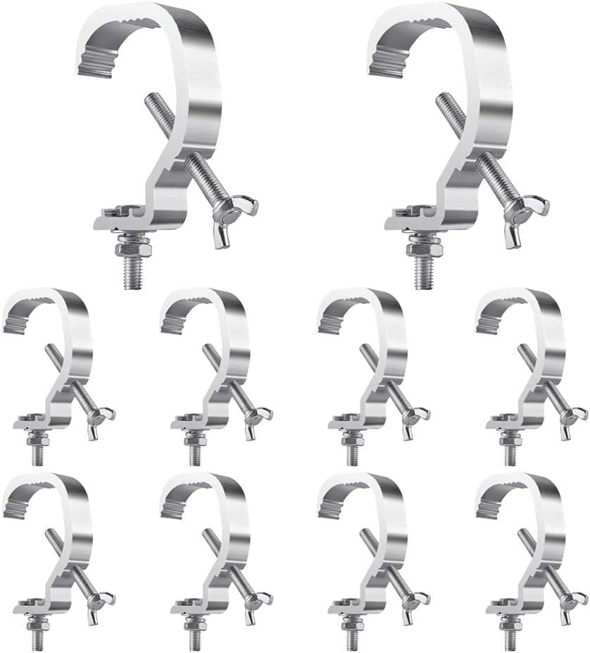 Truss C Clamp 1.18-2 Inch, 10 Pack Olaalite Stage Lights Truss Clamps, Fit for 30-50mm OD tube, Load Capacity 55LB Stage Lighting C Clamp for DJ Lighting Par Lights Spot Lights