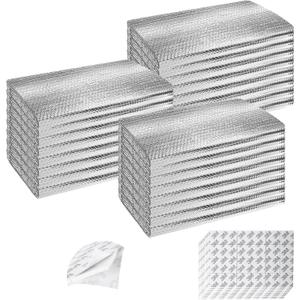Garage Door Insulation Kit 24P Double Bubble Window Heat Insulation Panels, 6MM 24" x 48" Reflective Aluminum Foil Summer Barrier Insulation Sheets with 240 Adhesive Tapes for Garage Greenhouse Attic