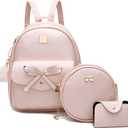 I IHAYNER Girls Bowknot 3-Pieces Fahsion Leather Backpack Backpack Purse for Women Rucksack for Ladies Shoulder Bag | Backpack Purse, Rucksack, for Ladies, Shoulder Bag, Backpack Purse, Rucksack