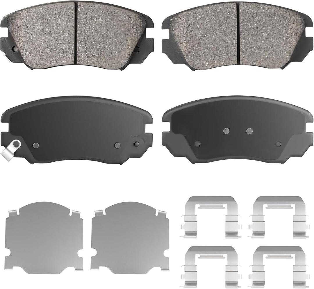 Front Ceramic Brake Pads Set for Chevy Impala 2014-2020, Equinox 10-17, Malibu 13-15, for GMC Terrain 10-17, for Buick Lacrosse 10-16, Cascada, Regal, for Cadillac ELR, 4PCS