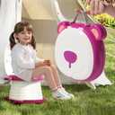 Travel Potty Seat for ToddlerFoldable Car Potty for Toddler, Portable Toilet Seat for Kids with Potty Liners, Absorbent Pads, Portable Potty Seat for Toddler Travel, Camping and Outdoor Use