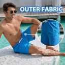 Srnede Mens Swim Trunks Swim Shorts Board Shorts Quick Dry Beach Shorts Swimwear Bathing Suits with Compression Line (Blue, XXL)