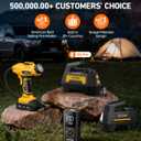 AstroAI H2 Pro Cordless Tire Inflator Portable Air Compressor Tire Pump with DC 12V & Battery Dual Power Supply Digital Pressure Gauge Fast Inflation Air Pump for Car Tires Motorcycles Bikes Yellow