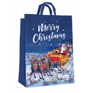 M-sorflly Christmas Gift Bags 9pcs, Reusable Xmas Tote Bags with Handle for Presents, Gifts, Shopping, Party Supplies, Medium Size Wrap Gift Bags Christmas | 3 Colors & Patterns