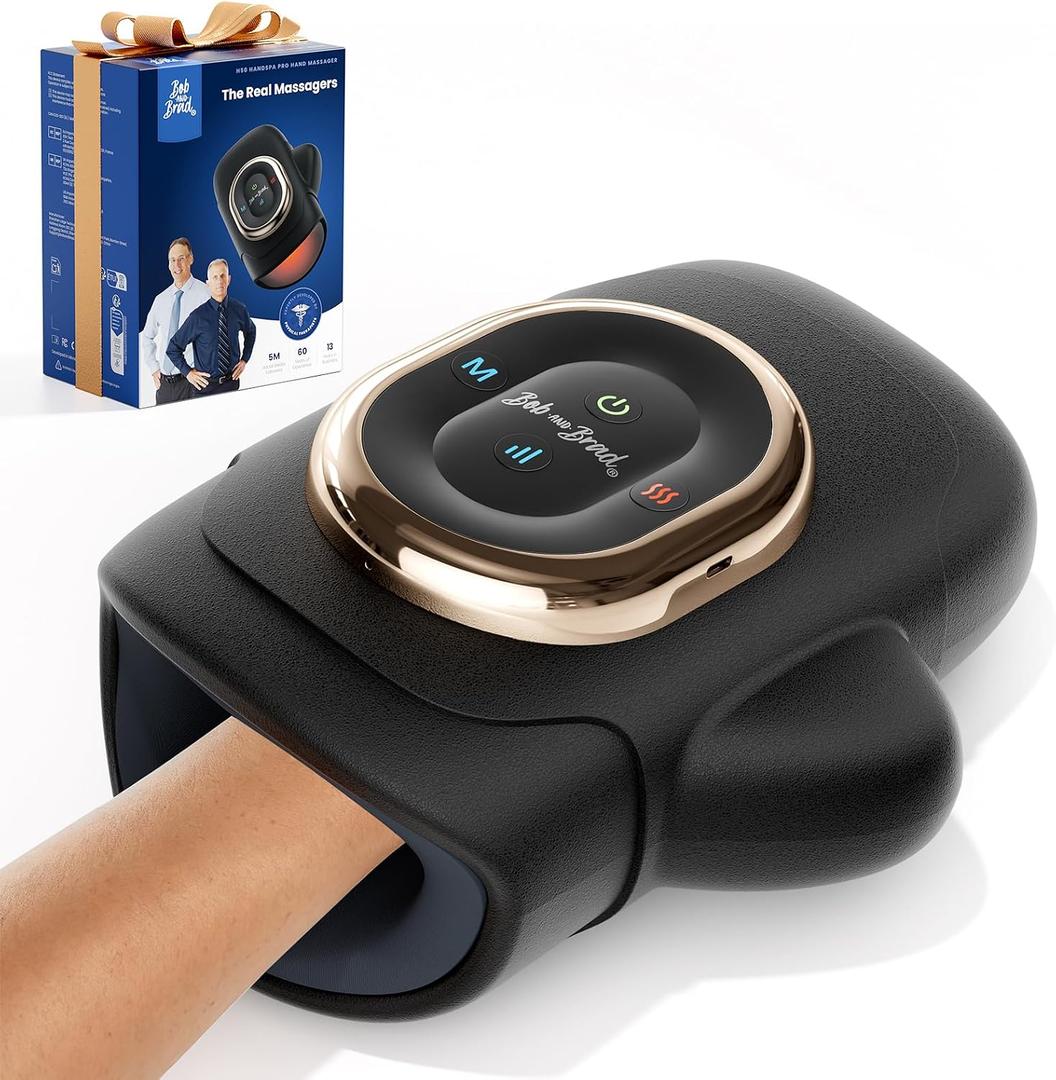 BOB AND BRAD Hand Massager with Heat and Compression, Individual Fingers, FSA-HSA Eligible, Cordless HandSpa Pro Hand Massager for Arthritis and Carpal Tunnel, Pain Relief, 5 Intensity Settings