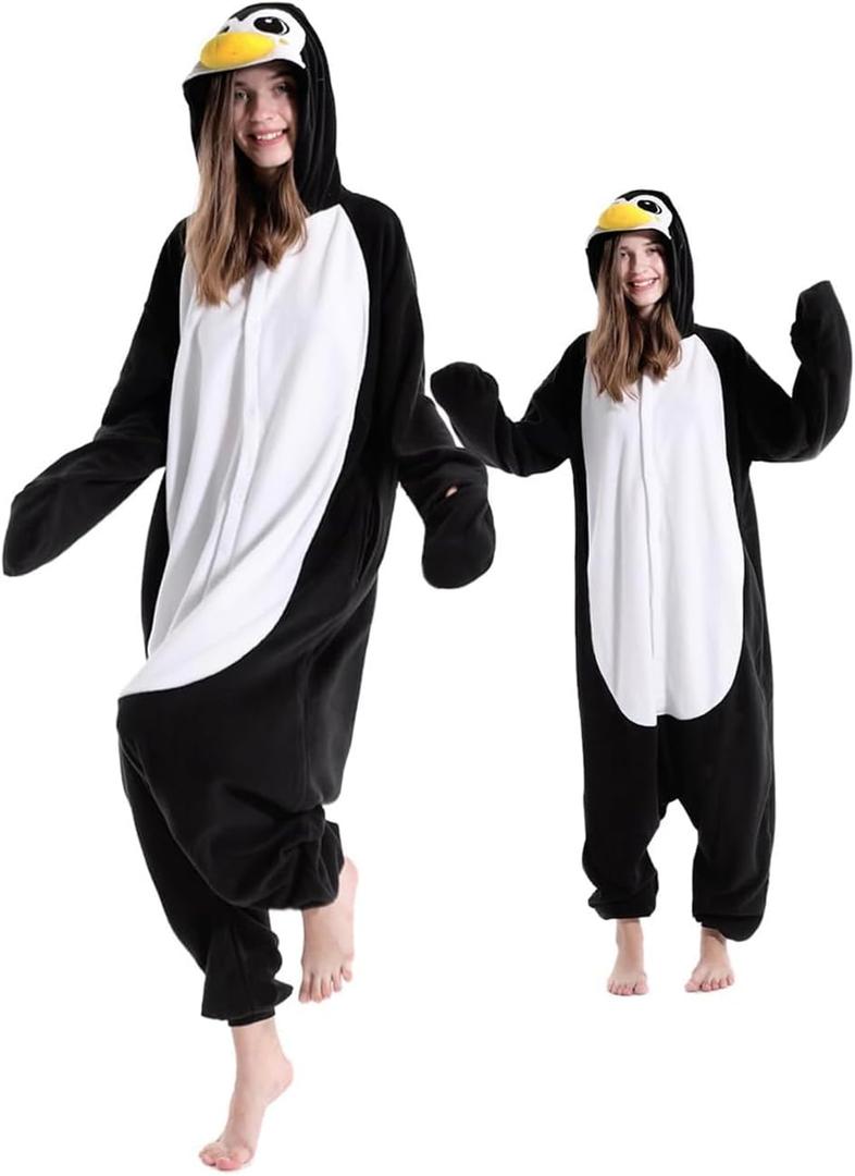 Costume Adult, Onesie Adult Pajamas, Halloween Costumes Cosplay (X-Large, Penguin)
