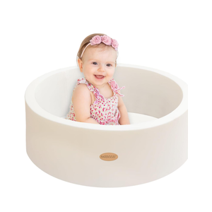 Baby Ball Pit 27.6" Soft Round Memory Foam Ball Pits NOT Included Balls Indoor Outdoor Playpen for Babies Toddlers Kids Great Gift for Girls Boys, White