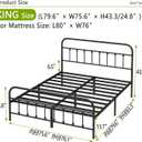 Kujielan Metal Bed Frame - Structurally Stable Heavy Duty Steel Slat Supported King Bed Frames,No Box Spring Needed for Easy Removal and Transport.