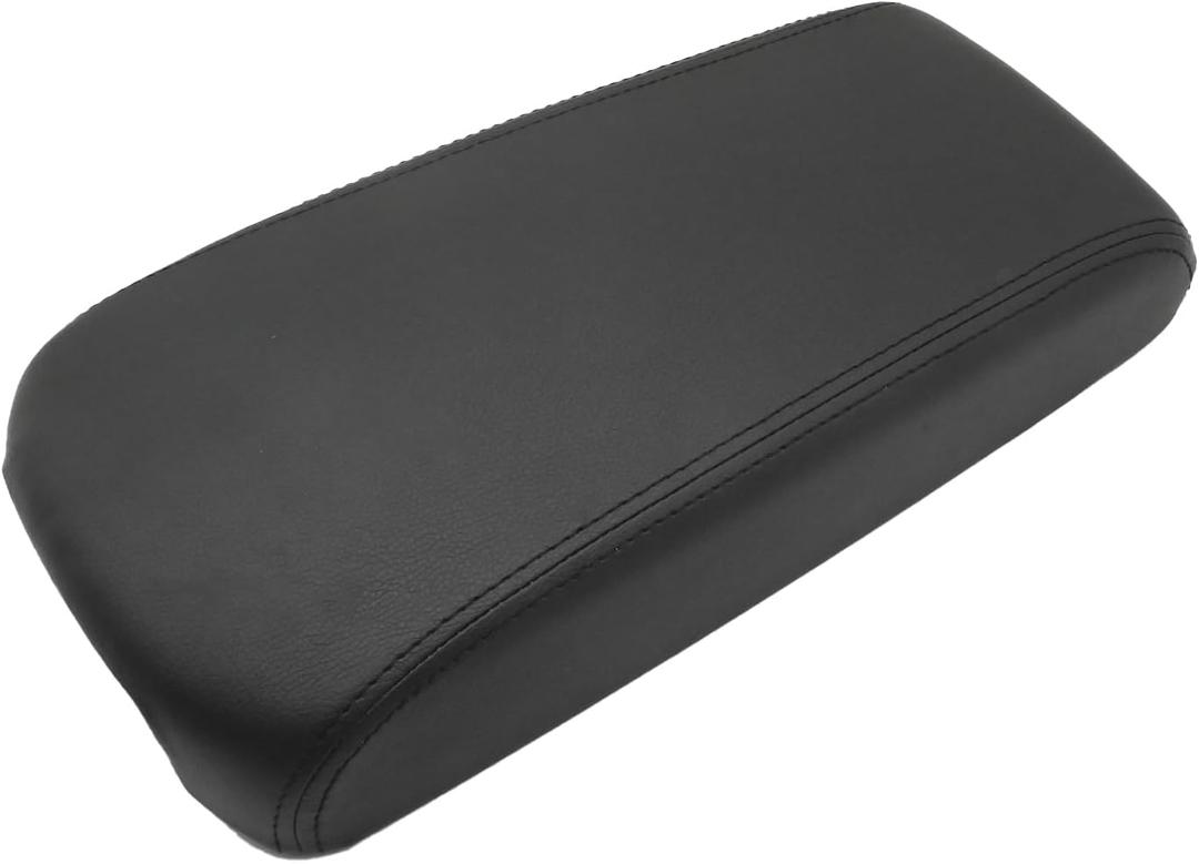 Black Leather Center Console Armrest Lid Cover Box, Leather Armrest Cover Center Console Cushion, Replacement for Altima 2013-2018