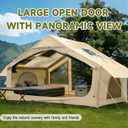 Inflatable Camping Tents, Easy Setup Blow up Tent with Hand Pump, 2-4 Person, Glamping Tents with Stove Jack, Tent with Skylight, Waterproof, 4 Season, 118*87*79"
