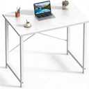 DUMOS 32 Inch Small Computer Desk, Home Office Desks for Bedroom, All White