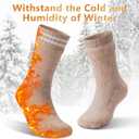 SISOSOCK Thermal Warm Soft Cozy Fluffy Socks for Women, Extreme Cold Weather Thick Heated Socks, Plush Winter Gifts for Women (Solid Color-eg3-1)