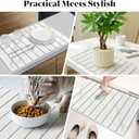 2 PCS Large Stone Dish Drying Mats for Kitchen Counter, 24"(L)16"(W) Marble-Pattern Dish Drying Mat with 8"x 4" Coasters, Eco-Friendly Diatomite Dish Drying Mat - Fits All Countertops