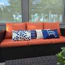 FLYMEI Patio Cushion Covers 24x24x4 Waterproof Outdoor Cushion Cover Replacement 4Packs Outdoor Seat Cushion Slipcover for Rattan Chair Sofa, Orange