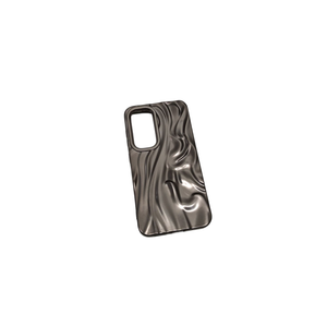 Caseative for Samsung Galaxy S25 Case,Pleated Water Ripple Chrome Wave Pattern Soft Phone Case (Silver)