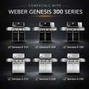 19.5" Grill Burner for Weber Genesis 300 Series (2011-2016) Fits Genesis E310, E320, E330, S310, S320, S330, Front Control Knobs, 304 Stainless Steel, Replace burner for Weber Genesis 62752